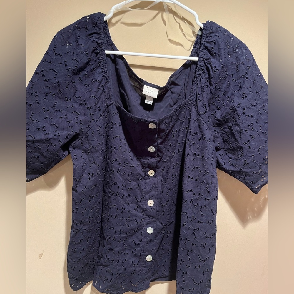 A New Day Navy Blouse